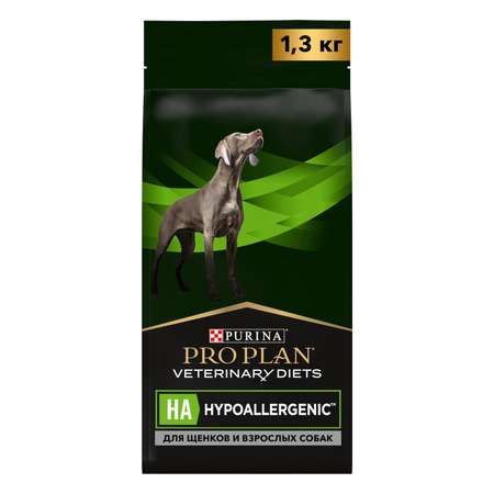 Корм для щенков и собак Purina Pro Plan Veterinary diets HA Hypoallergenic для снижения пищевой непереносимости ингредиентов и питательных веществ сухой 1.3кг
