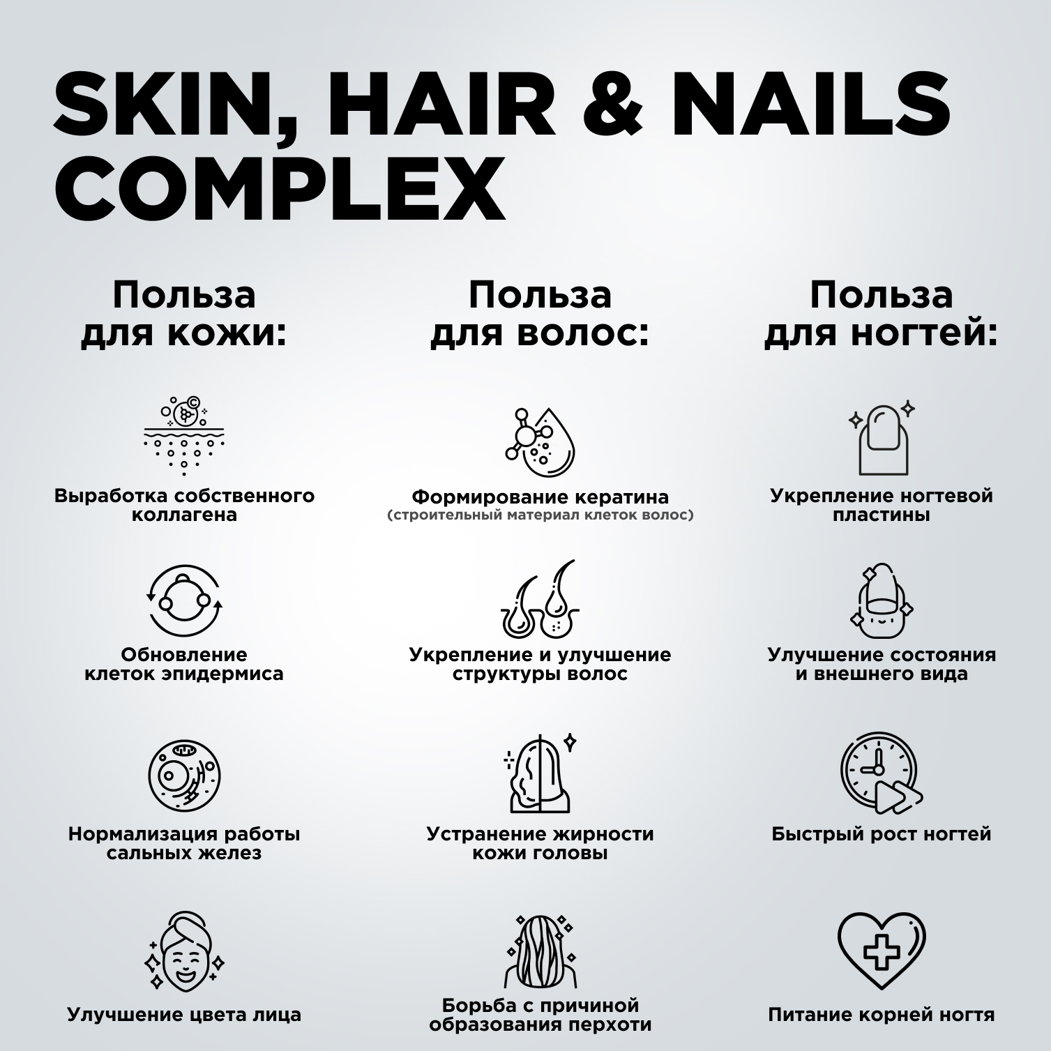 БАД для кожи волос и ногтей Prime Kraft Skin Нair Nails Complex банка 90  капсул купить по цене 801 ₽ в интернет-магазине Детский мир