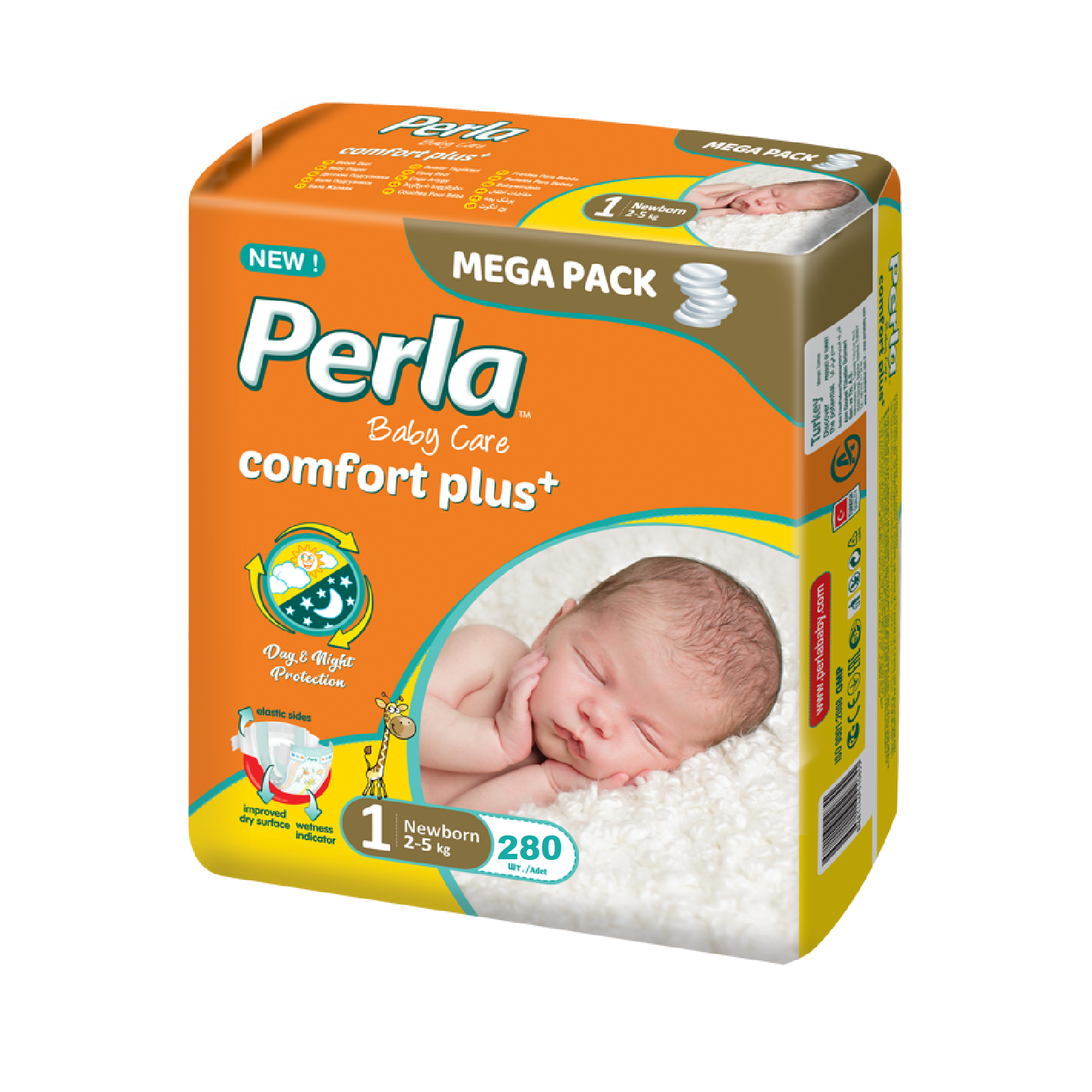 Подгузники Perla 280 шт. NB - фото 1