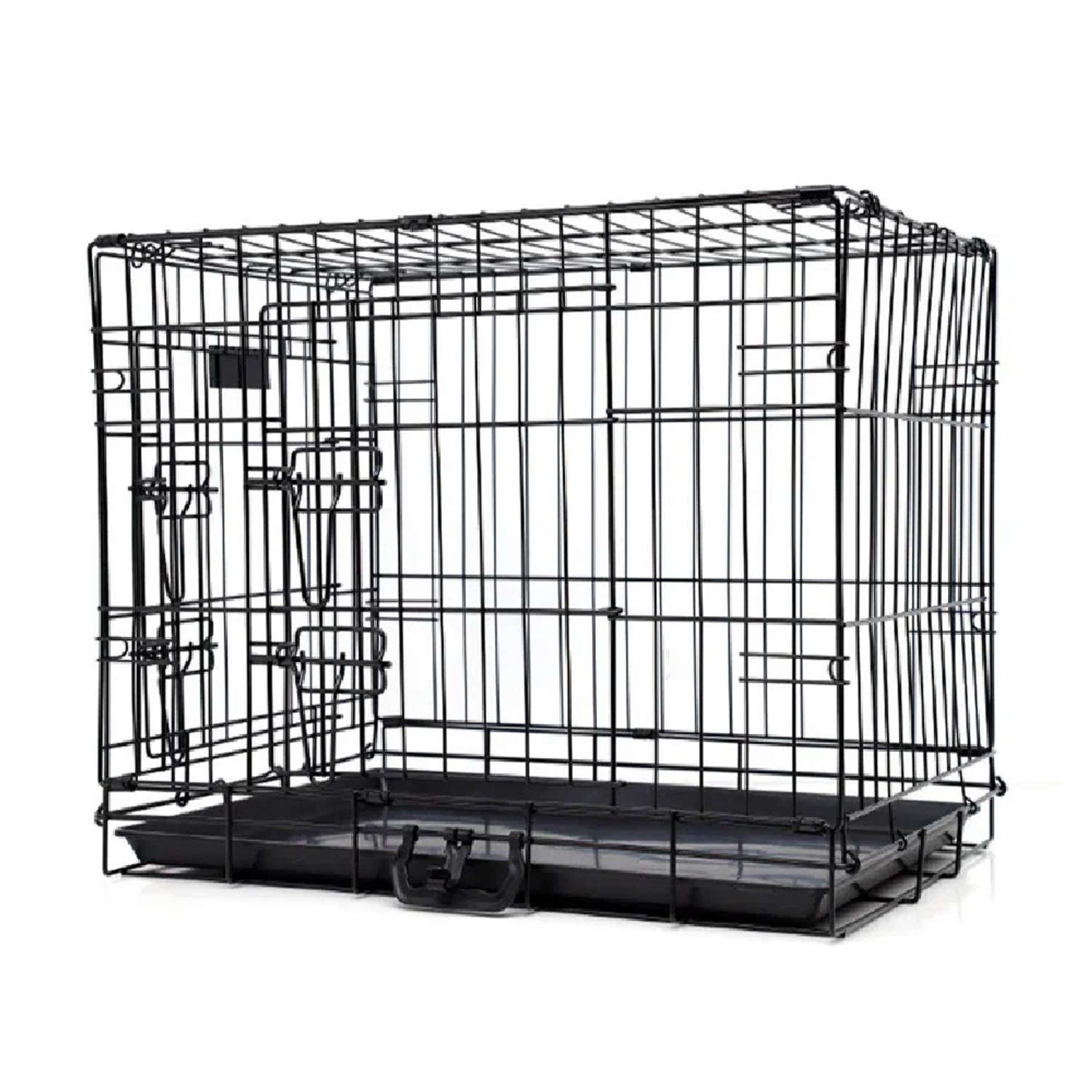 Клетка для собак Stefan с поддоном 2 двери №4 92x57x63 см черная - фото 1