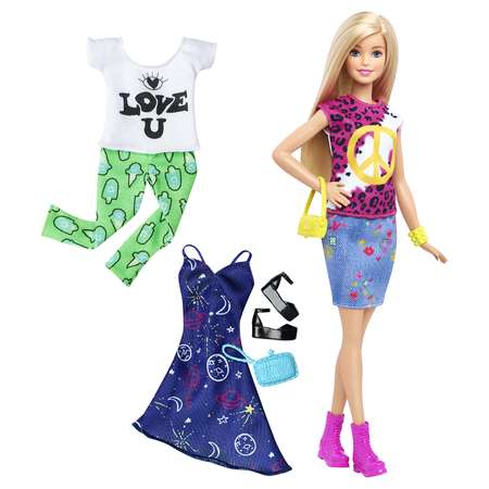 Кукла Barbie в синей юбке DTD98