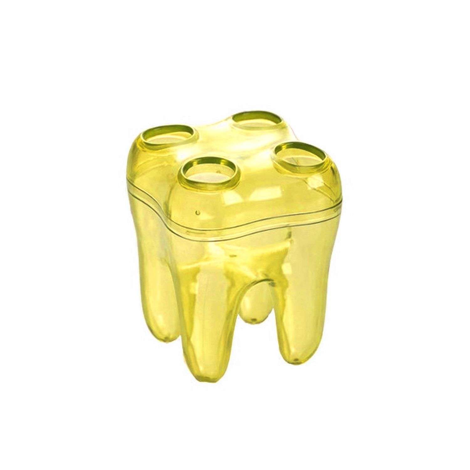 Органайзер для щёток Rabizy зуб прозрачный желтый - фото 1