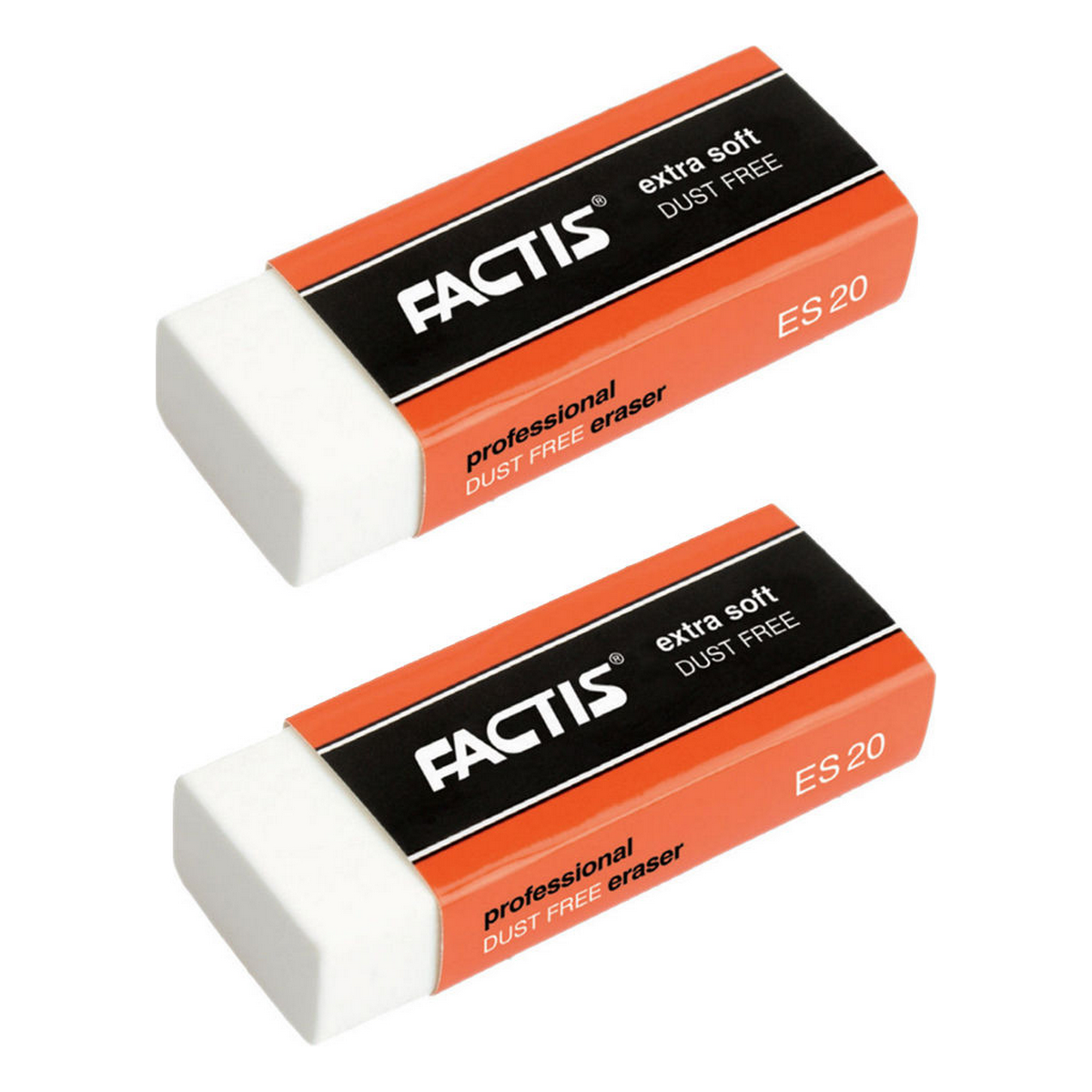 Ластик FACTIS Extra Soft ES 20 белый прямоугольный ПВХ 2 шт - фото 2