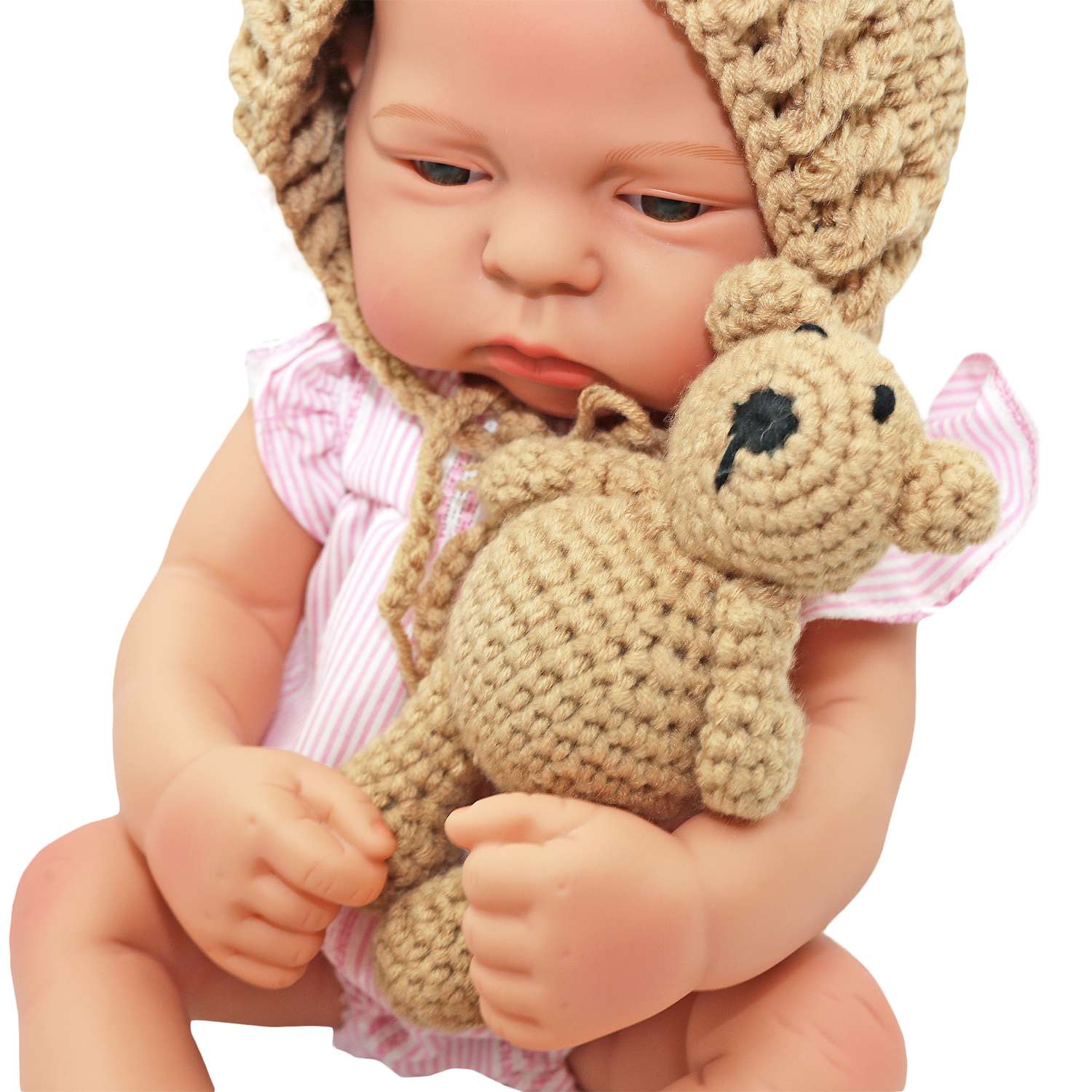 Набор для фотосессии ребенка SHARKTOYS от 0 до 3 месяцев мягкая игрушка мишка и шапочка 3570001 - фото 6