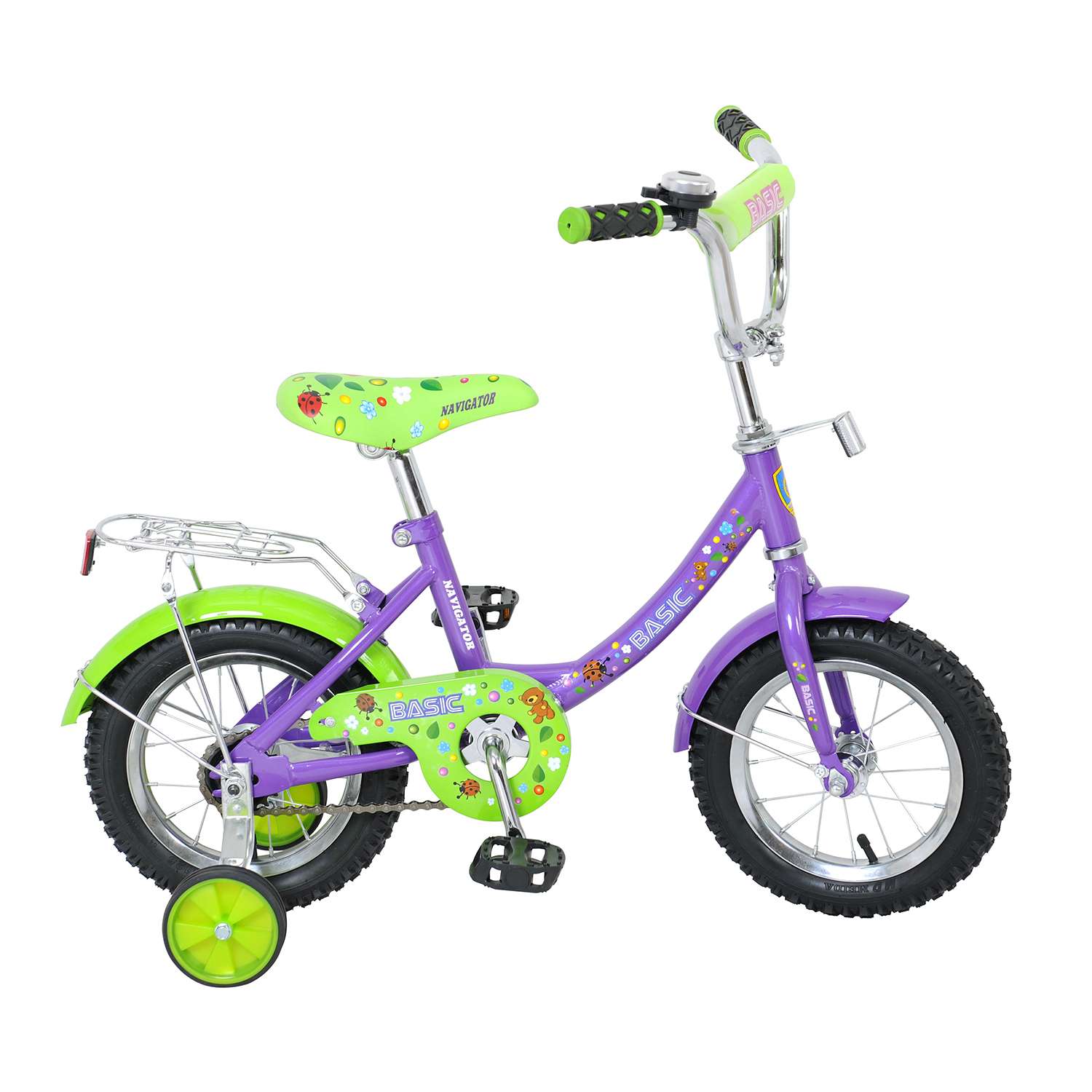 Велосипед Navigator Basic 12 дюймов Зелено-фиолетовый ВН12064Н - фото 1