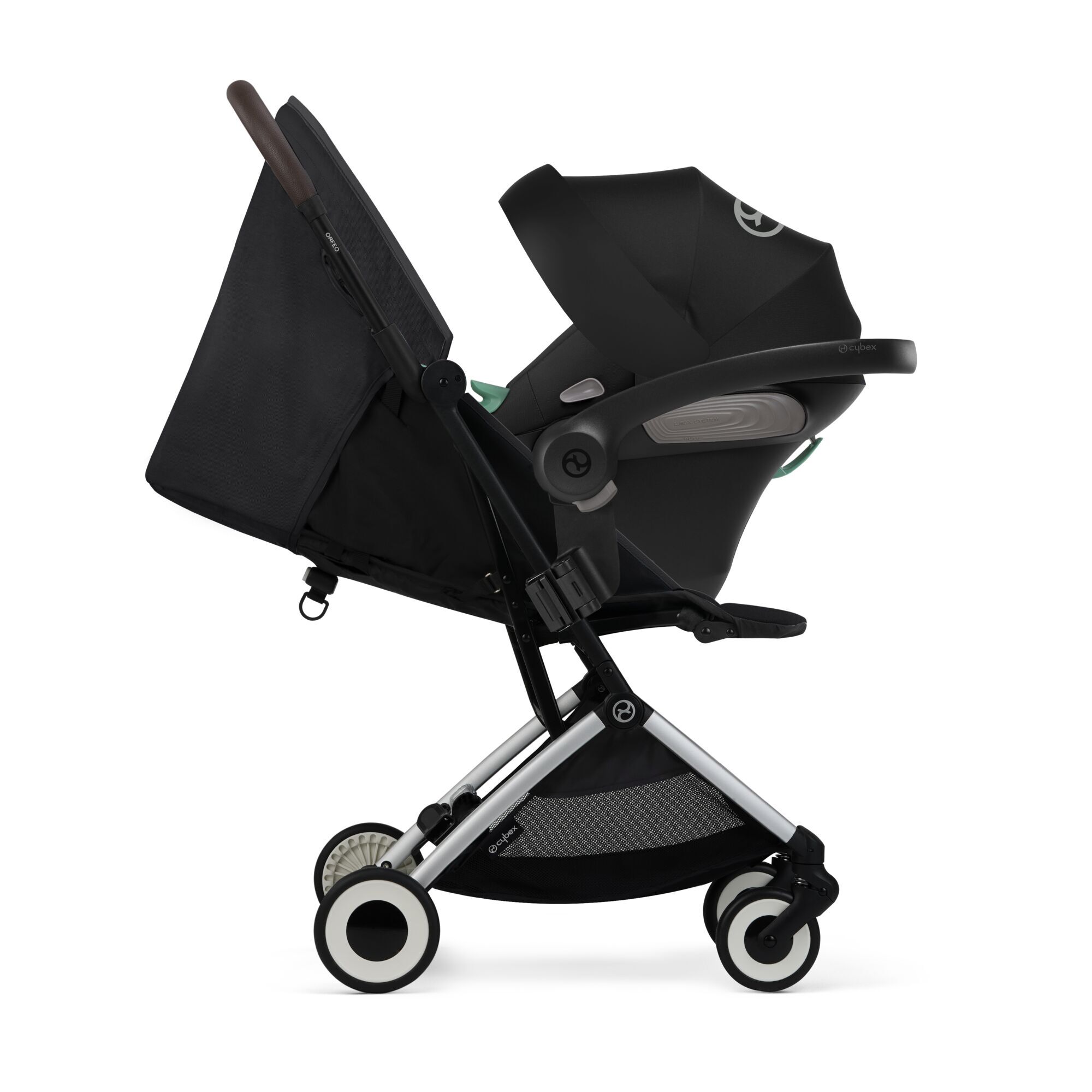 Коляская детская Cybex Orfeo SLV Moon Black с дождевиком - фото 5