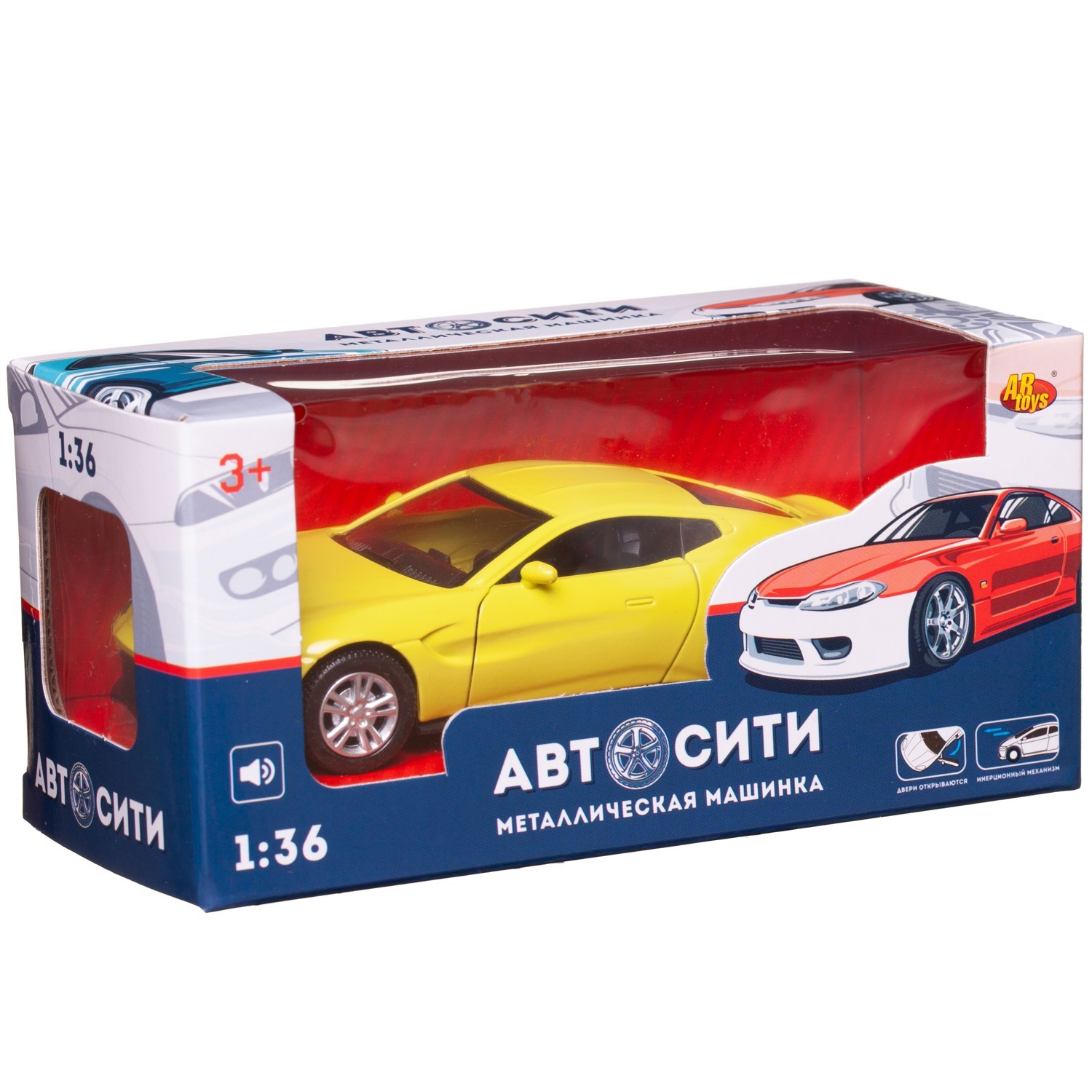 Автомобиль Abtoys АвтоСити 1:36 инерционный желтый C-00524/желтая - фото 3