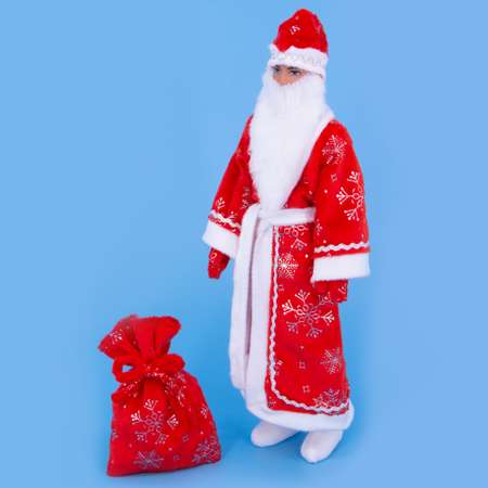 Комплект одежды Модница Костюм Деда Мороза для куклы 29-30 см 1416 красный-серебро