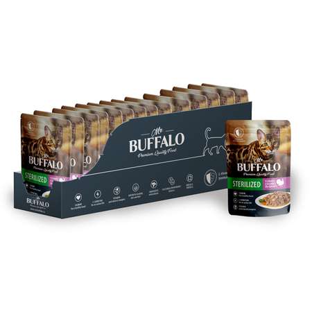 Корм для котов и кошек Mr.Buffalo 85г SterilizED стерилизованных индейка в соусе