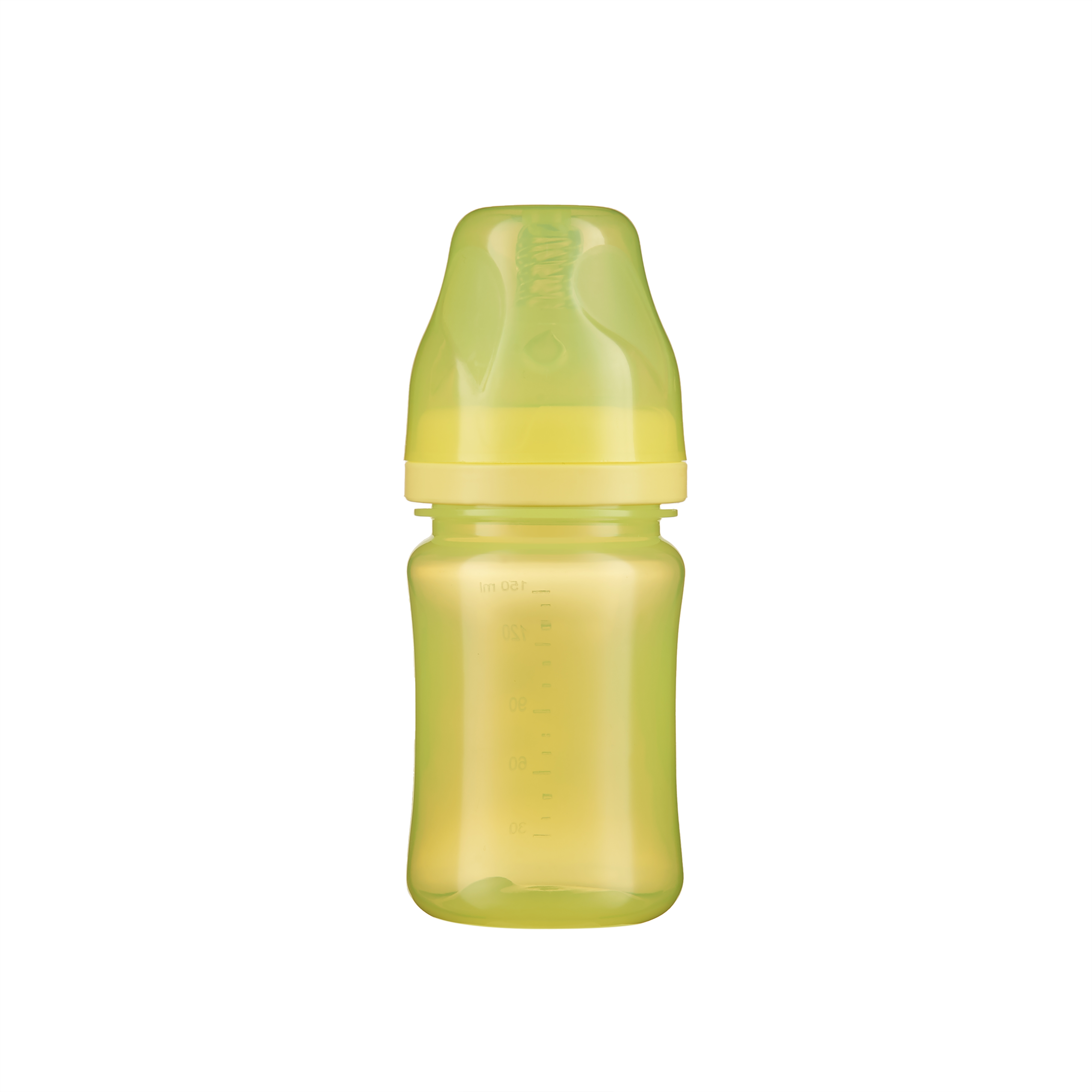 Бутылочка с широким горлом ПОМА для кормления 150 мл Желтый пп силикон средний поток с 4 месяцев - фото 3