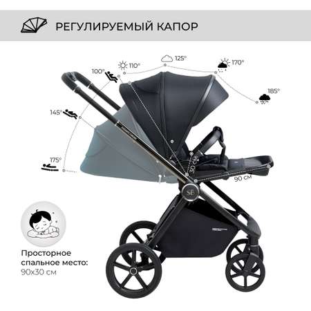 Коляска прогулочная Sweet Baby Elegante Chrome Black