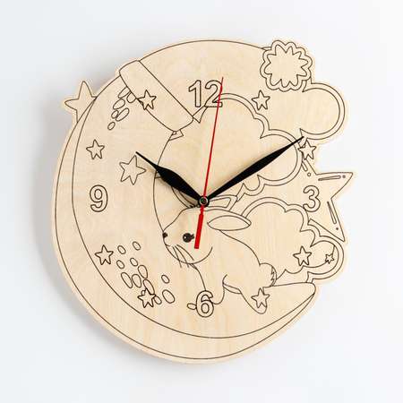 Часы-раскраска Соломон «спящий зайка» 24.5 х 23.5 х 0.3 см