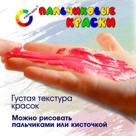 Краски пальчиковые АЗБУКА ЦВЕТА 6 цв.