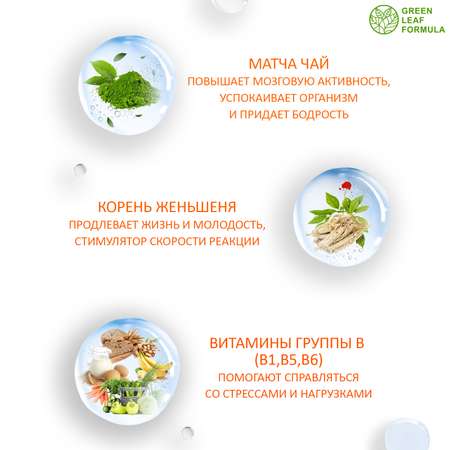 Neuro-Fit витамины для мозга Green Leaf Formula для нервной системы памяти 30 капсул