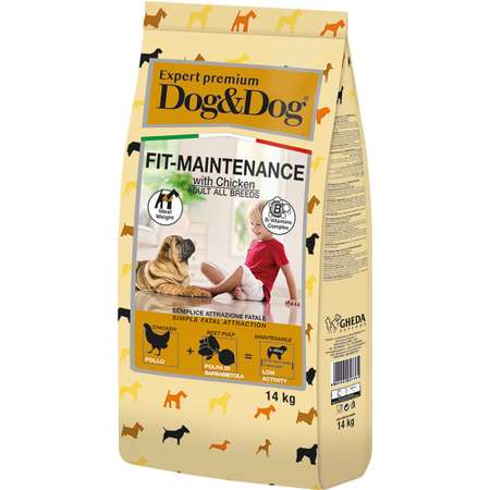 Корм для собак Dog&Dog 14кг для контроля веса с курицей сухой