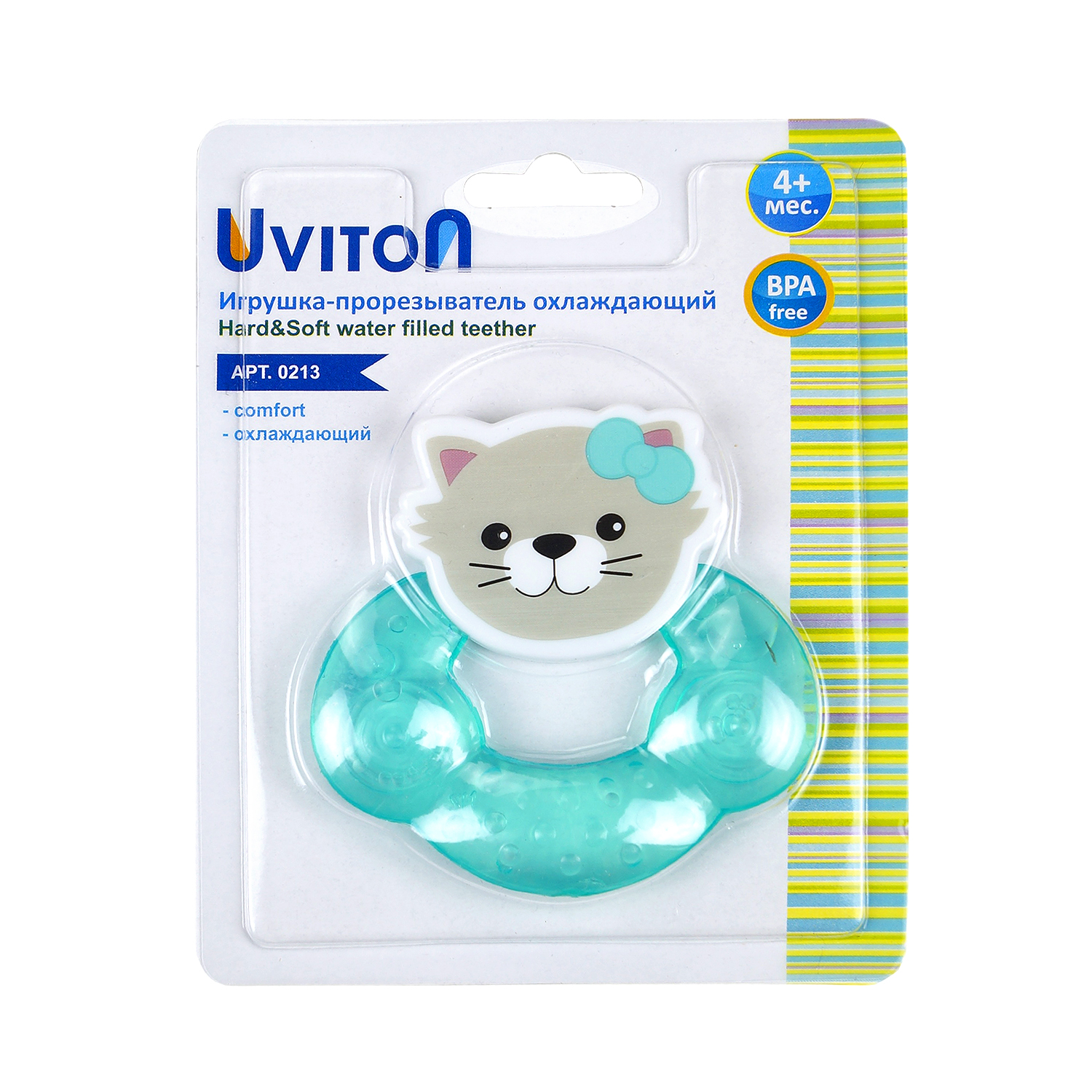 Прорезыватель Uviton с охлаждающим эффектом Dotty cat Мятный 0213 - фото 12