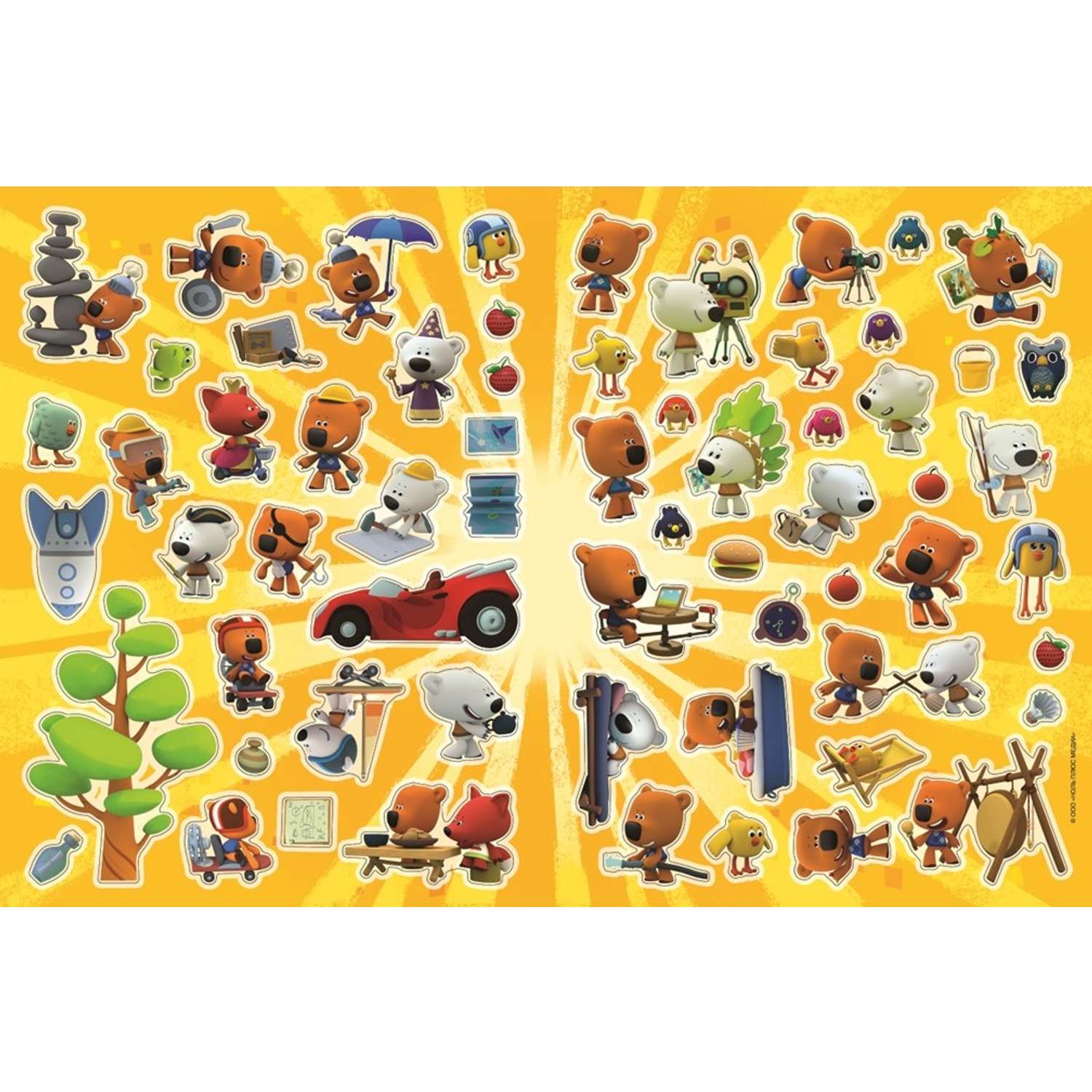 Развивающая книжка Ми-Ми-Мишки с многоразовыми наклейками и постером Кеша и Тучка - фото 2