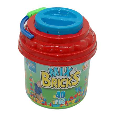 Конструктор детский в ведерке TOY MIX 40 деталей