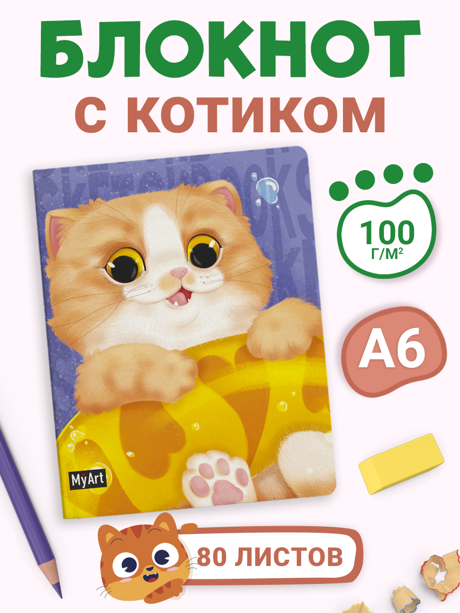 Блокнот-скетчбук Проф-Пресс Meowbook Рыжий котик - фото 1