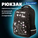 Рюкзак Brauberg Soft 2 отделения Joyful kitten светящийся