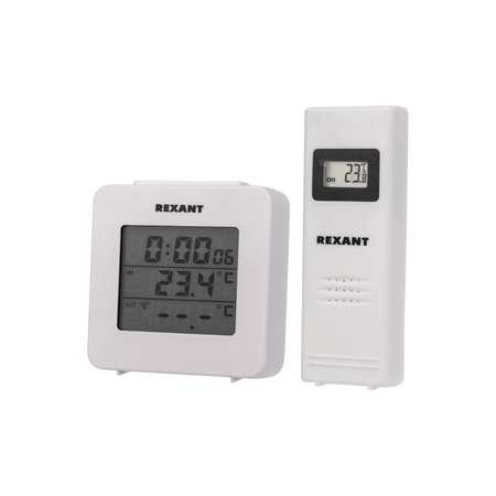 Цифровой термометр REXANT с часами и беспроводным датчиком