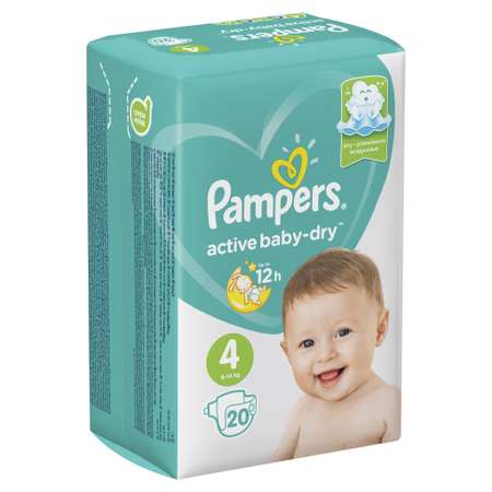 Подгузники Pampers Active Baby-Dry 4 9-14кг 20шт