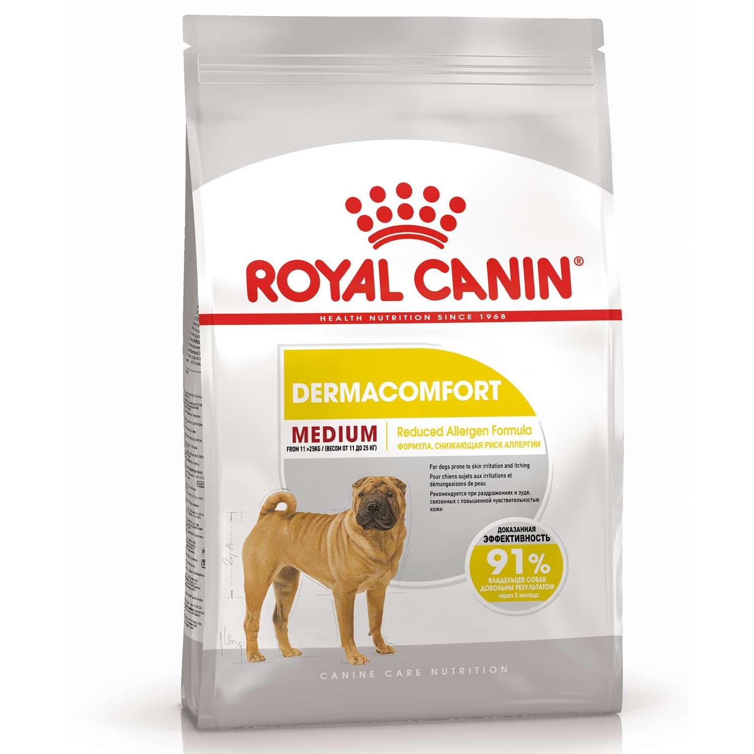 Корм для собак ROYAL CANIN Medium Dermacomfort средних пород склонных к кожным раздражениям и зуду 3кг - фото 1