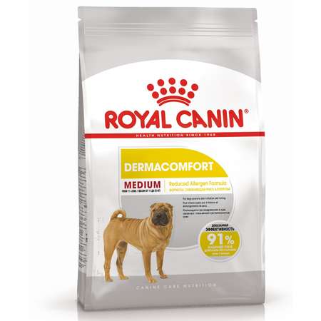 Корм для собак ROYAL CANIN Medium Dermacomfort средних пород склонных к кожным раздражениям и зуду 3кг