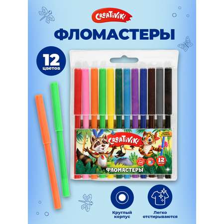 Фломастеры CReATiViKi 12 цветов