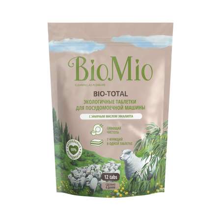 Таблетки BIO MIO для посудомоечной машины Biototal 7в1 с эфирным маслом эвкалипта