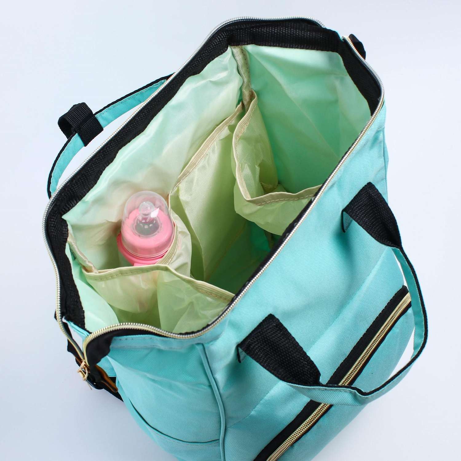 Сумка-рюкзак Sima-Land для хранения вещей малыша с крючком для коляски цвет бирюзовый - фото 4