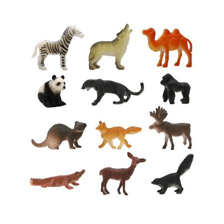 Игровой набор S+S Животные с картой обитания внутри 12 шт Zooграфия