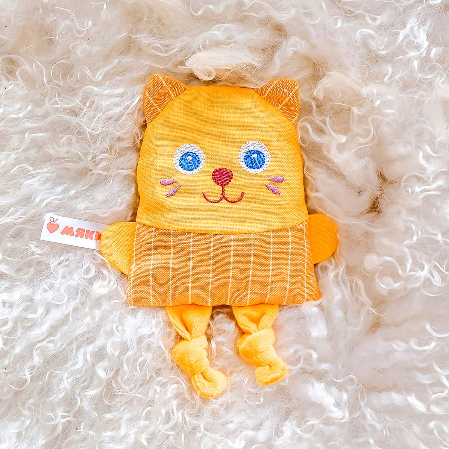Игрушка Мякиши Детская грелка с вишнёвыми косточками Кот для новорожденных от коликов подарок - фото 4