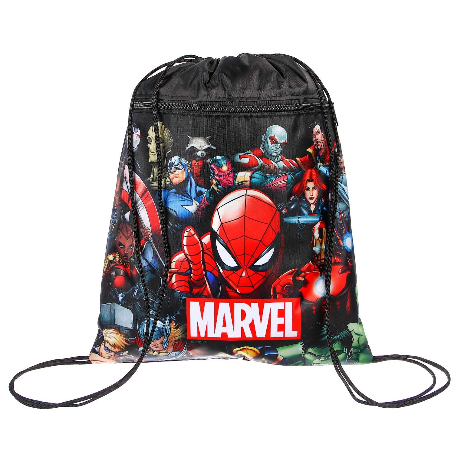 Мешок для обуви Marvel с карманом 420*350 мм Человек-паук - фото 1