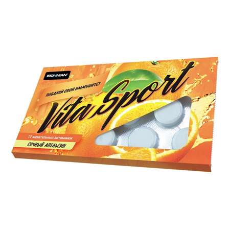 Продукт пищевой IronMan Vita Sport с эхинацеей апельсин 12таблеток