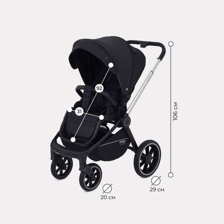 Коляска детская универсальная MOWbaby 3в1 ZOOMPU RA087 Silver Black