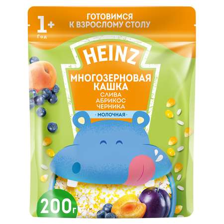 Каша Heinz молочная многозерновая слива-абрикос-черника 200г с 12 месяцев