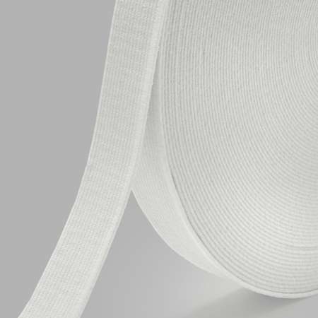 Лента Айрис тканая эластичная отделочная для шитья одежды 20 мм 20 м белая