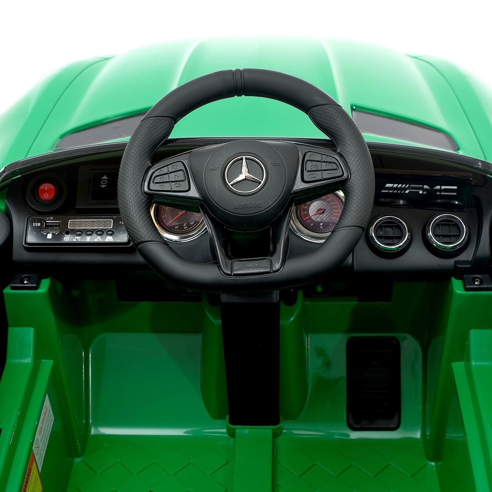 Электромобиль Sima-Land MERCEDES-BENZ GT-R AMG EVA колёса кожаное сидение цвет зеленый - фото 7