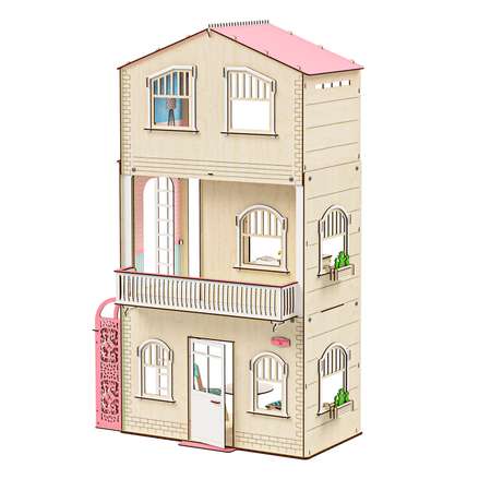 Кукольный домик с мебелью M-WOOD Симфония с лифтом