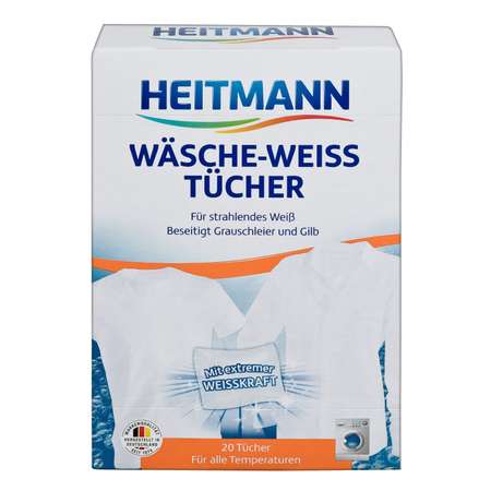 Салфетки для стирки Heitmann для белого белья 20 шт