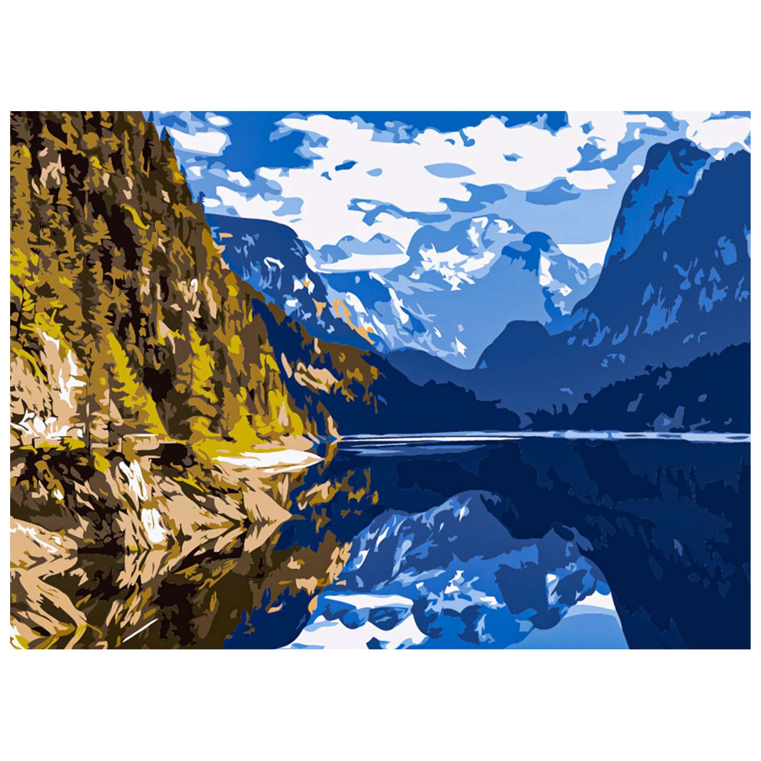 Картина по номерам Рыжий кот Зеркальное озеро в горах 22х30 см - фото 2