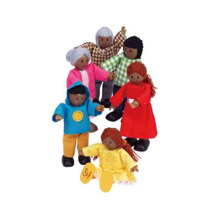 Набор мини-кукол Hape Счастливая афроамериканская семья E3501_HP