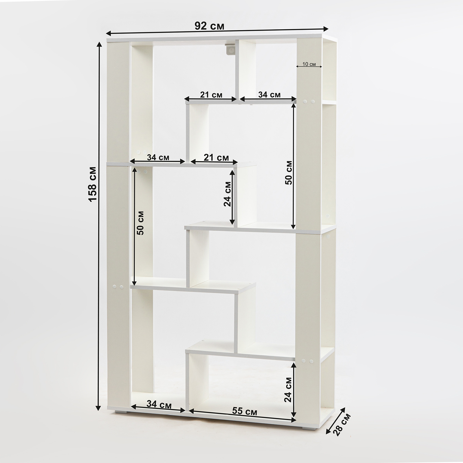 Стеллаж LETTA Lite Plus Белое тиснен. 916х1572х280 - фото 8