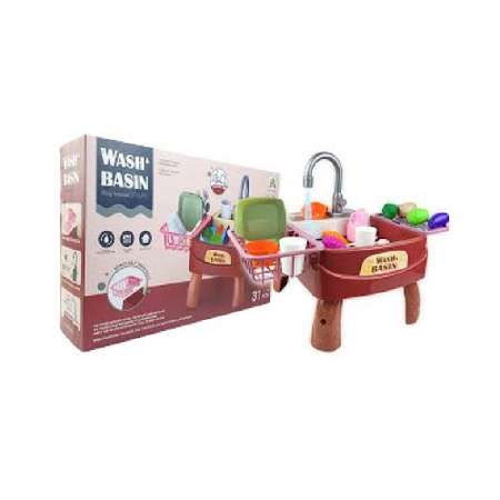 Кухонная мойка S+S игрушечная бытовая техника для девочки с набором посуды и овощами