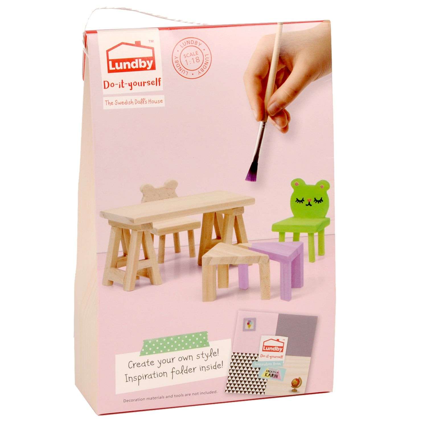 Мебель для домика Lundby Стол и стулья Сделай сам 5предметов LB_60906400 LB_60906400 - фото 2