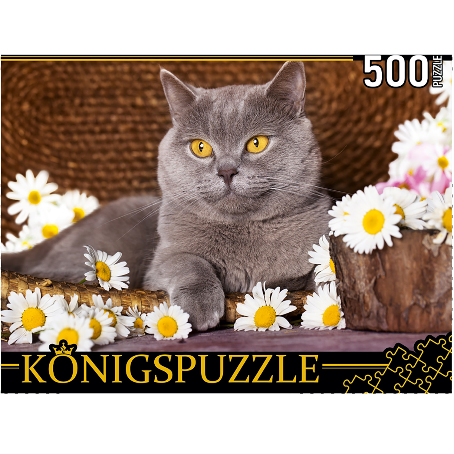 Пазл Рыжий кот Konigspuzzle Британский и ромашки ШТK500-3576 - фото 1