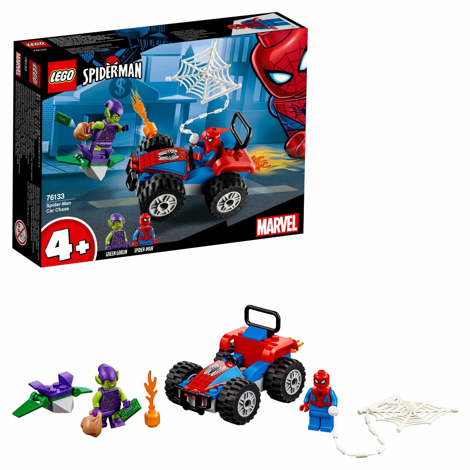 Конструктор LEGO Super Heroes Автомобильная погоня Человека-паука 76133  купить по цене 799 ₽ в интернет-магазине Детский мир