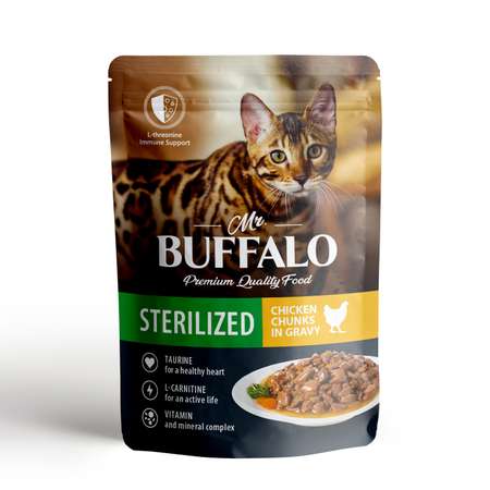 Корм котов и кошек Mr.Buffalo 85г SterilizED стерилизованных цыпленок в соусе
