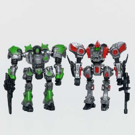 Роботы CyberCode 2 фигурки игрушки для детей развивающие пластиковые коллекционные интересные. 8см